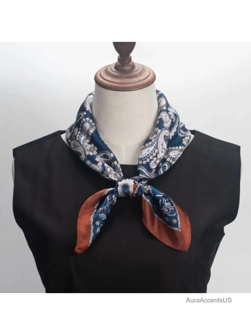 100% Mulberry Silk Lightweight Square Scarf - Digital Printed Neckerchief with